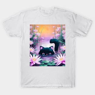 Swim in style with Cat Monet T-Shirt